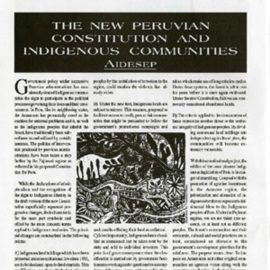 The New Peruvian Constitution and Indigenous Communities