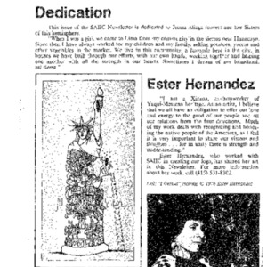 Dedication and Ester Hernandez