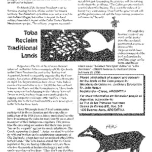 Toba Reclaim Traditional Lands (Amazon)