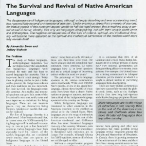 The Survival and Revival of Native American Languages
