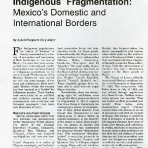Indigenous Fragmentation: Mexico&#039;s Domestic and International Borders