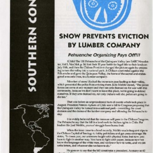 Snow  Prevents Eviction by Lumber Company: Pehuenche Organizing Pays Off!!!