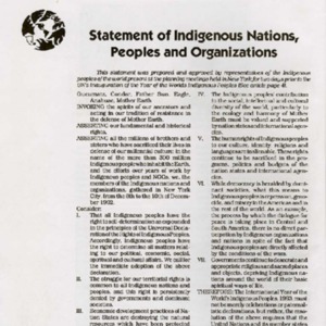 Statement of Indigenous Nations, Peoples and Organizations